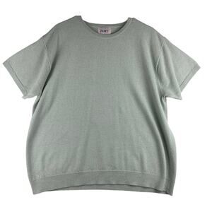 Vintage Jenny Sweater Womens XL Short Sleeve Mint Green All Over Sparkle Glitter